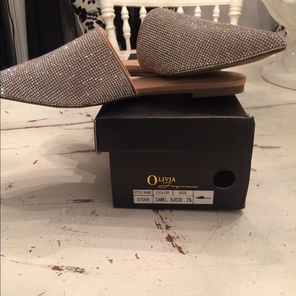 FASHION NOVA LADIES RHINESTONE MULE SHOES SZ 7.5